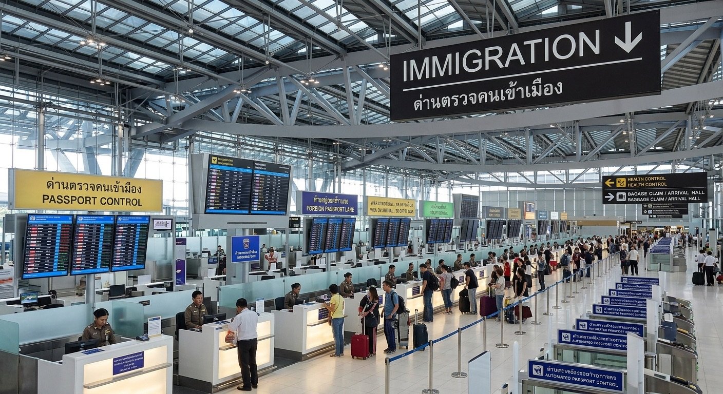 Priority immigration lane at Bangkok Airport — Fast Track VIP window